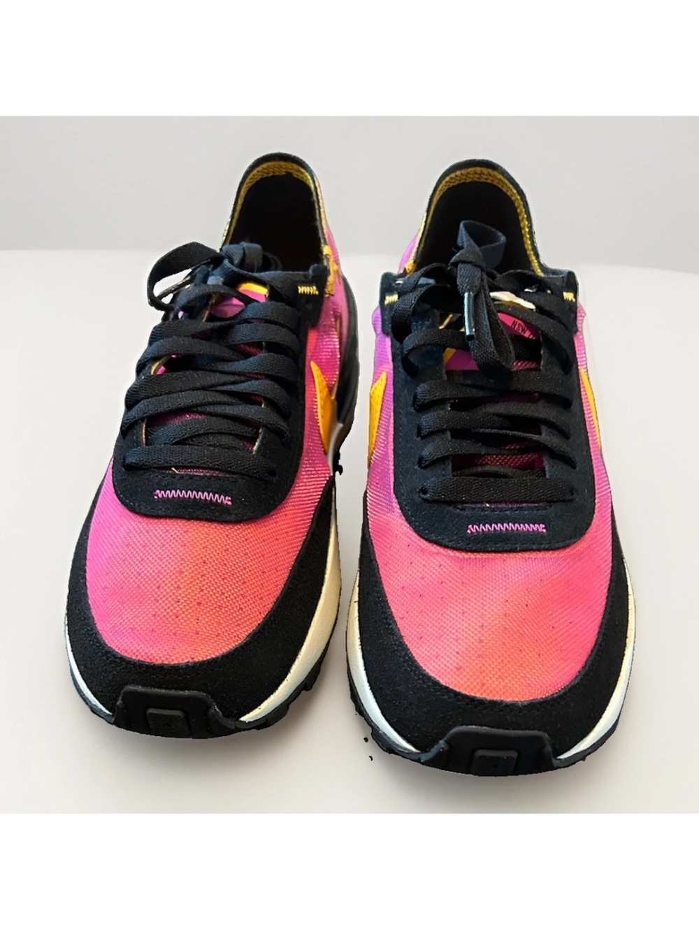 Women's Nike Waffle Pink & Black Athletic Sneakers - Lightweight Casual Trainer